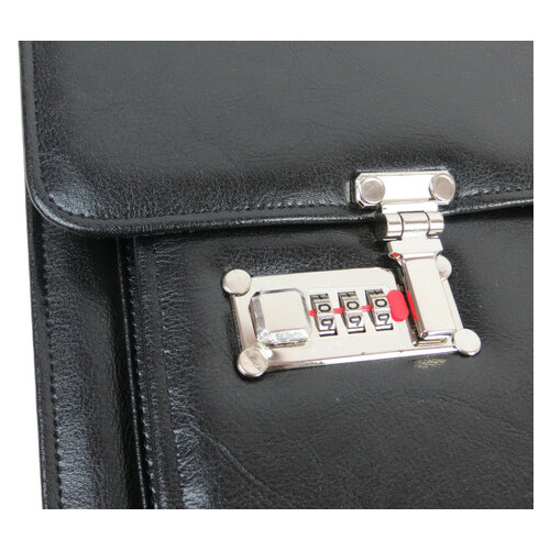 Чоловічий портфель на кодових замках з еко шкіри JPB TE-35ZSZ чорний фото №9