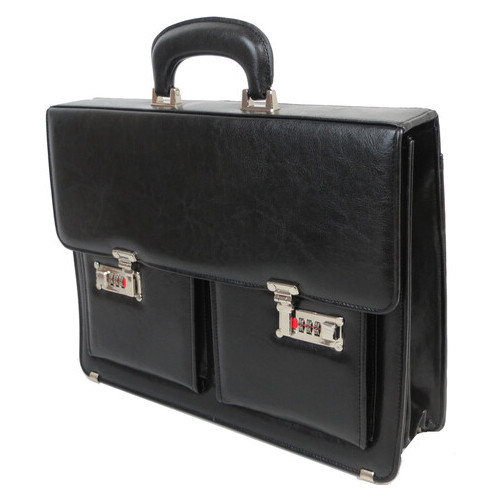 Чоловічий портфель на кодових замках з еко шкіри JPB TE-35ZSZ чорний фото №4