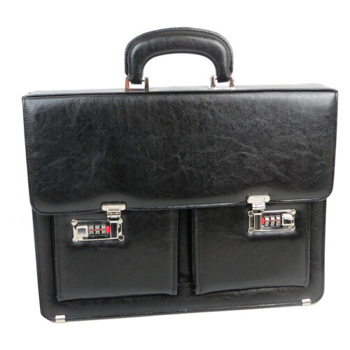 Чоловічий портфель на кодових замках з еко шкіри JPB TE-35ZSZ чорний фото №3