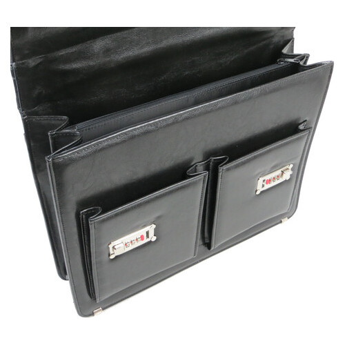 Чоловічий портфель на кодових замках з еко шкіри JPB TE-35ZSZ чорний фото №7
