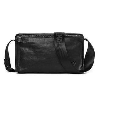 Чоловіча сумка шкіряна Bison Denim N20057-1B (Чорний) фото №7