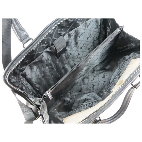 Шкіряний чоловічий портфель, сумка Giorgio Ferretti чорна фото №8