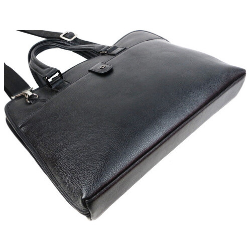 Шкіряний чоловічий портфель, сумка Giorgio Ferretti чорна фото №6