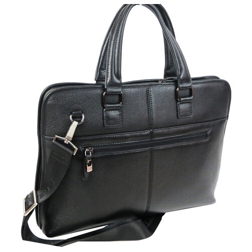 Шкіряний чоловічий портфель, сумка Giorgio Ferretti чорна фото №5