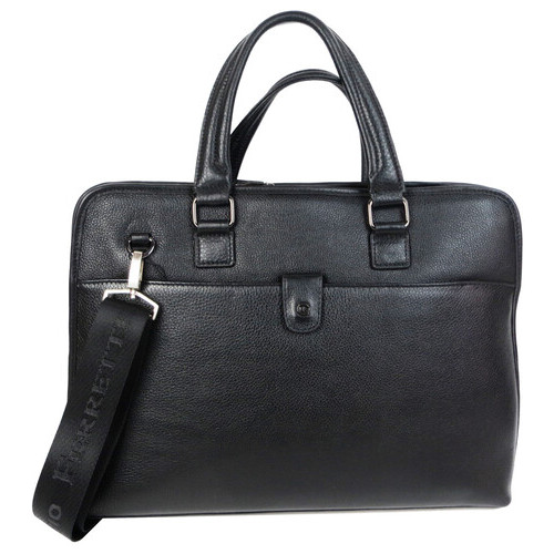 Шкіряний чоловічий портфель, сумка Giorgio Ferretti чорна фото №1