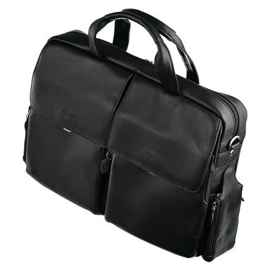 Чоловіча ділова сумка, портфель із натуральної шкіри Sheff чорний фото №3