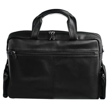 Чоловіча ділова сумка, портфель із натуральної шкіри Sheff чорний фото №5