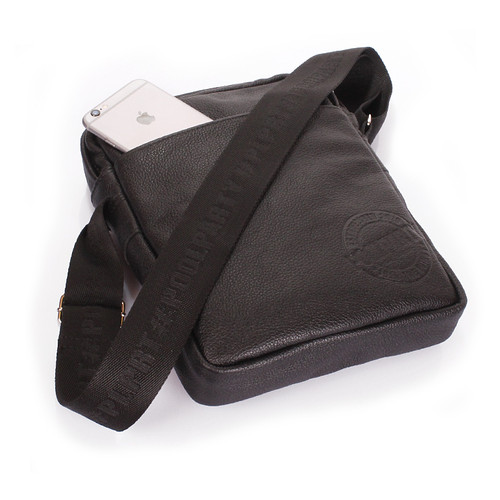 Чоловічі шкіряні сумки на плече Poolparty Чорний (pool-94-leather) фото №4