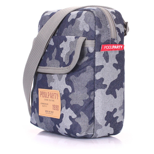 Мужская сумка на плечо Poolparty Синий (extreme-camouflage) фото №2