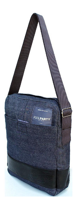 Джинсова сумка POOLPARTY з ременем (pool94-black-blue-jeans) фото №2
