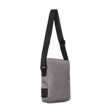 Чоловіча текстильна сумка з ременем на плече POOLPARTY сіра (pool-94-oxford-grey) фото №4