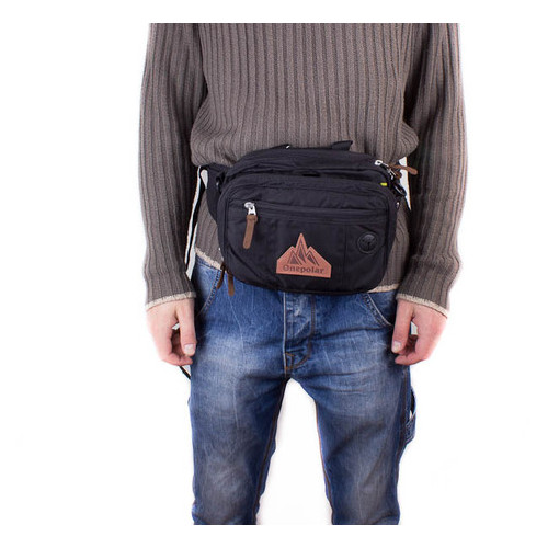 Чоловіча сумка через плече або пояс Onepolar W3016-black фото №5