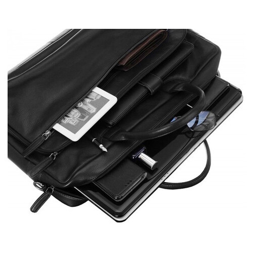 Чоловіча шкіряна сумка портфель для ноутбука Always Wild LAP513NDM чорна фото №4
