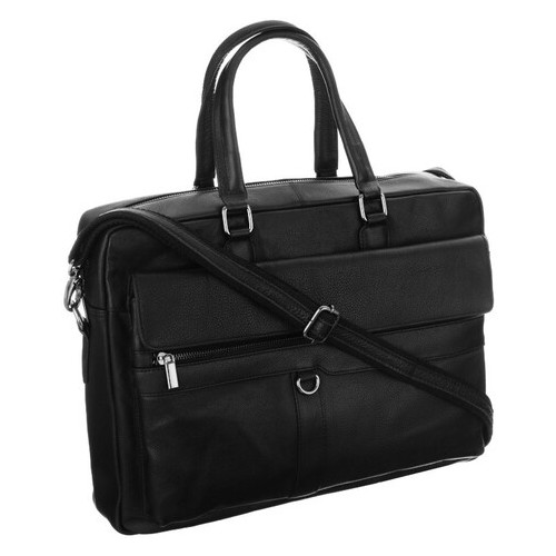 Чоловіча сумка портфель для ноутбука з натуральної шкіри Always Wild чорна фото №1