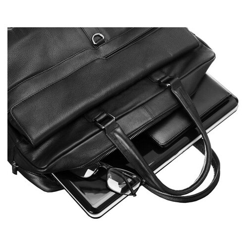 Чоловіча сумка портфель для ноутбука з натуральної шкіри Always Wild чорна фото №6