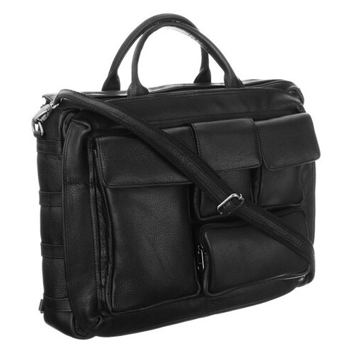 Чоловіча шкіряна сумка портфель для ноутбука Always Wild LAP31701NDM чорна фото №1