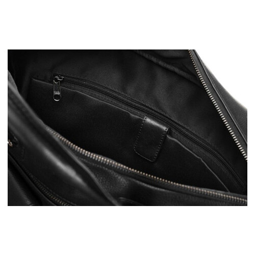 Чоловіча шкіряна сумка портфель для ноутбука 14 дюймів Always Wild чорна фото №6