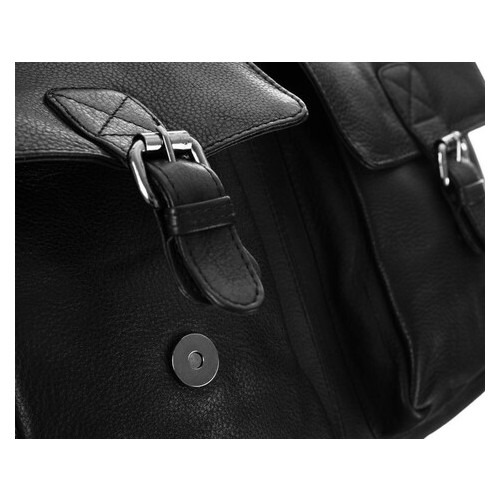 Чоловіча шкіряна сумка портфель для ноутбука 14 дюймів Always Wild чорна фото №7