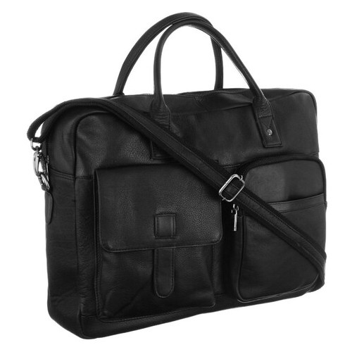 Шкіряний портфель, сумка для ноутбука 14 дюймів Always Wild чорна LAP15603NDM фото №1