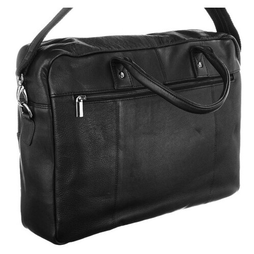 Шкіряний портфель, сумка для ноутбука 14 дюймів Always Wild чорна LAP15603NDM фото №3
