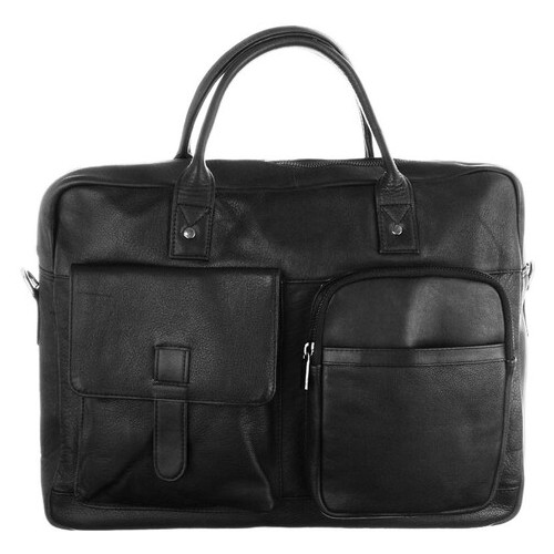 Шкіряний портфель, сумка для ноутбука 14 дюймів Always Wild чорна LAP15603NDM фото №2
