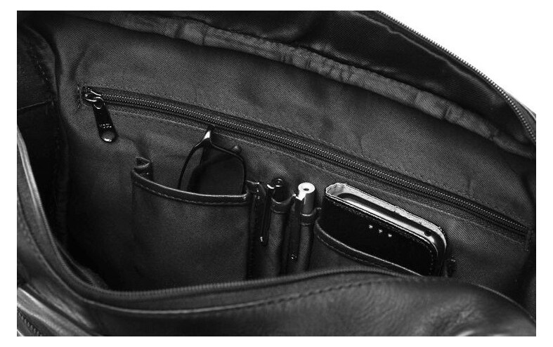 Чоловіча шкіряна сумка з відділом для ноутбука Always Wild 14 дюймів чорна LAP146NDM фото №6