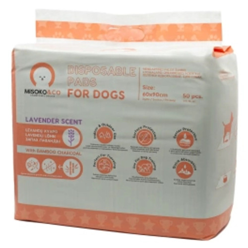Пелюшки для собак Misoko&CO з вугіллям та ароматом лаванди 60х90 см 50 шт (SHAMSK63133_50) фото №2