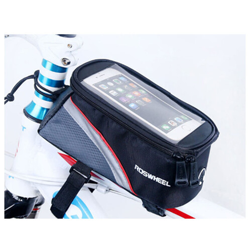 Велосипедна сумка Roswheel для смартфона на раму Чорно-сіра (BAO-012) фото №1