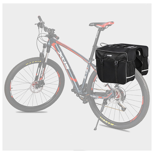 Велосипедна сумка West Biking 0707238 Black на багажник об'єм 30L фото №9