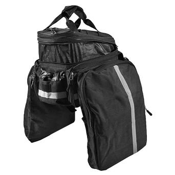Велосипедна сумка West Biking 0707209 Black розкладна сумка-штани на багажник трансформер велосумка фото №3
