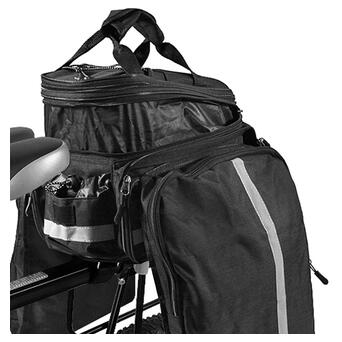 Велосипедна сумка West Biking 0707209 Black розкладна сумка-штани на багажник трансформер велосумка фото №5