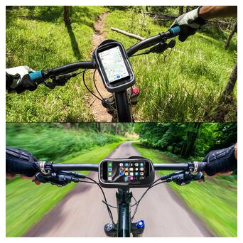 Сумка для велосипеда West Biking 0707227 для смартфона 6 дюймів з козирком Black на кермо фото №9