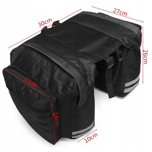 Велосипедна сумка на багажник, велоштани 25L Korbi чорний фото №5