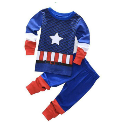 Дитяча піжама для хлопчика Капітан Америка Disney бавовняна зріст 120 синій фото №2