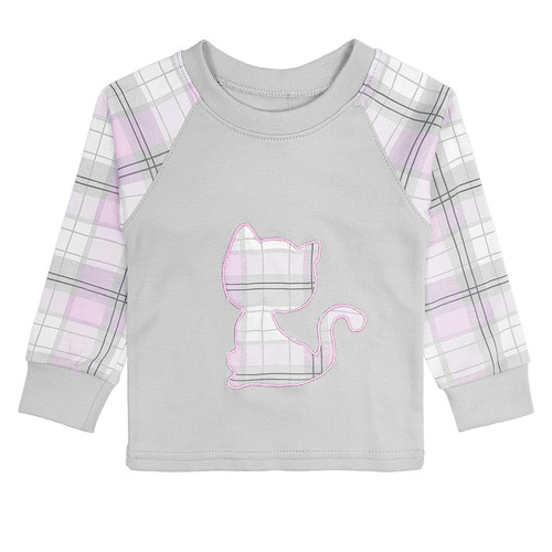 Дитяча піжама Dexters для дівчаток сіро-рожева Kitten 122 см (904 122 см) фото №2