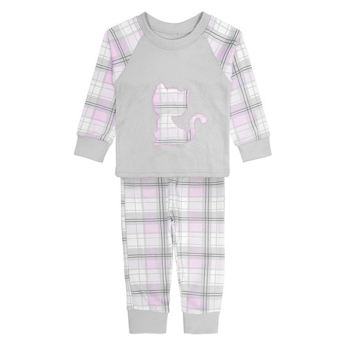 Дитяча піжама Dexters для дівчаток сіро-рожева Kitten 122 см (904 122 см) фото №1