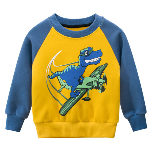 Свитшот для мальчика утеплённая Динозавр-пилот 27 KIDS (140) Желтый (52201000114) фото №1