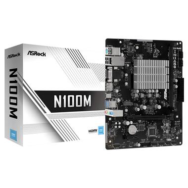 Материнська плата ASRock  N100M (Quad-Core N100 3.4GHz, 1xDDR4 DIMM, VGA/HDMI/DP, 1*PCIe, 2xSATAIII, M.2, GLan, mATX) (N100M) фото №5