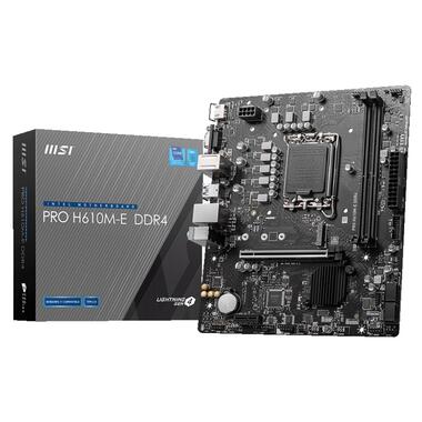 Материнcька плата MSI PRO H610M-E DDR4 s1700 H610 2xDDR4 M.2 HDMI D-Sub mATX (911-7D48-021) фото №1