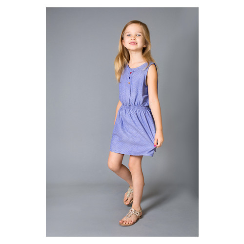 Літнє плаття для дівчинки Модний карапуз 03-00705_xlopok-denim-goroshek_122 фото №2