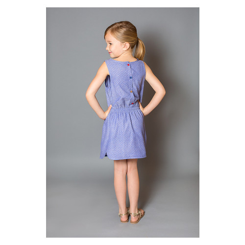 Літнє плаття для дівчинки Модний карапуз 03-00705_xlopok-denim-goroshek_122 фото №3