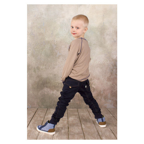 Брюки для мальчика джинсового типа Модный карапуз 03-00572_Temno-sinij_134 фото №2