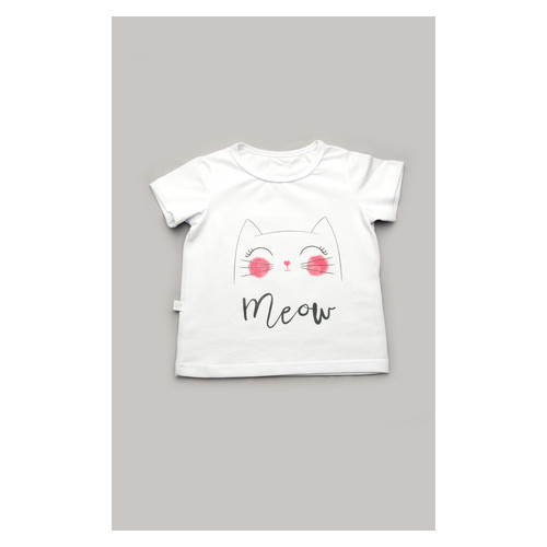 Дитяча футболка для дівчинки Мяу Модний карапуз 03-00653_Belyj_80 фото №1