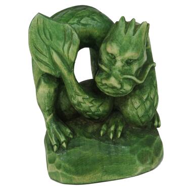 Фігурка ручної роботи зелений деревний дракон символ 2024 року фото №1