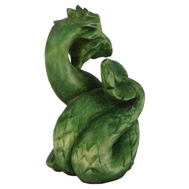 Статуетка ручної роботи зелений дерев'яний дракон символ 2024 року фото №6