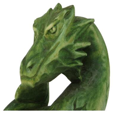 Статуетка ручної роботи зелений дерев'яний дракон символ 2024 року фото №9