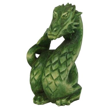 Статуетка ручної роботи зелений дерев'яний дракон символ 2024 року фото №2