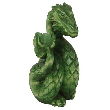 Статуетка ручної роботи зелений дерев'яний дракон символ 2024 року фото №1
