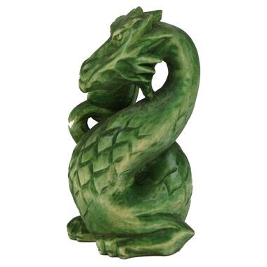 Статуетка ручної роботи зелений дерев'яний дракон символ 2024 року фото №3