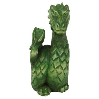 Статуетка ручної роботи зелений дерев'яний дракон символ 2024 року фото №5